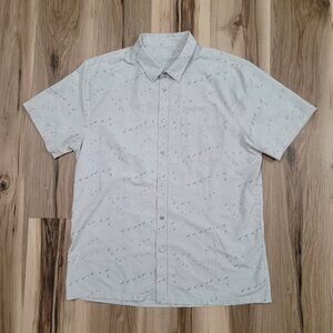 Vuori Bridge Shirt Mens XL? Gray Short Sleeve Button Up Athletic Slim